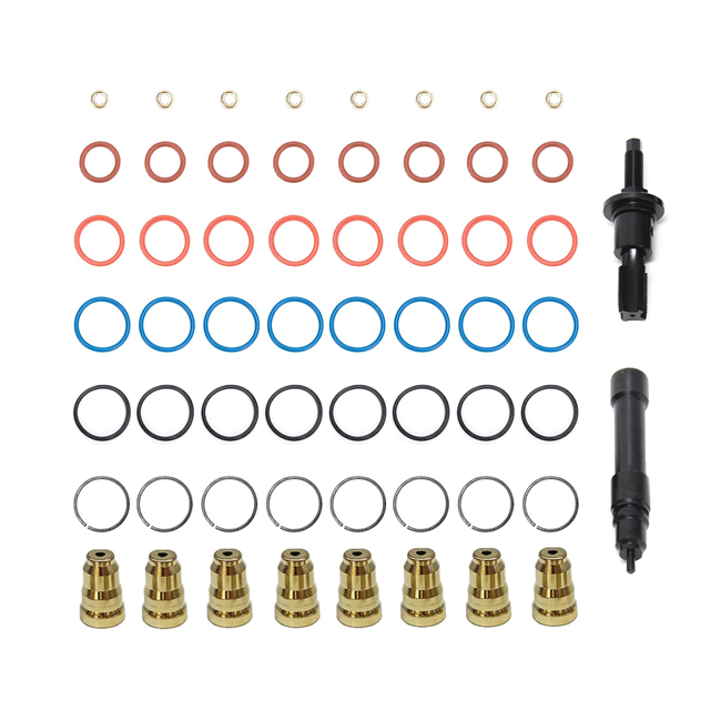 1994-1997 FORD POWERSTROKE 7.3L INJECTOR SLEEVE CUP REPLACEMENT KIT W/ GLOW PLUGS & CONTROLLER