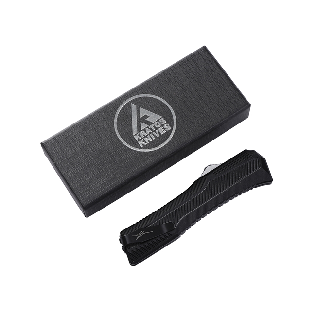 KRATOS Kraken Auto OTF Black Tanto Blade EDC Pocket Knife