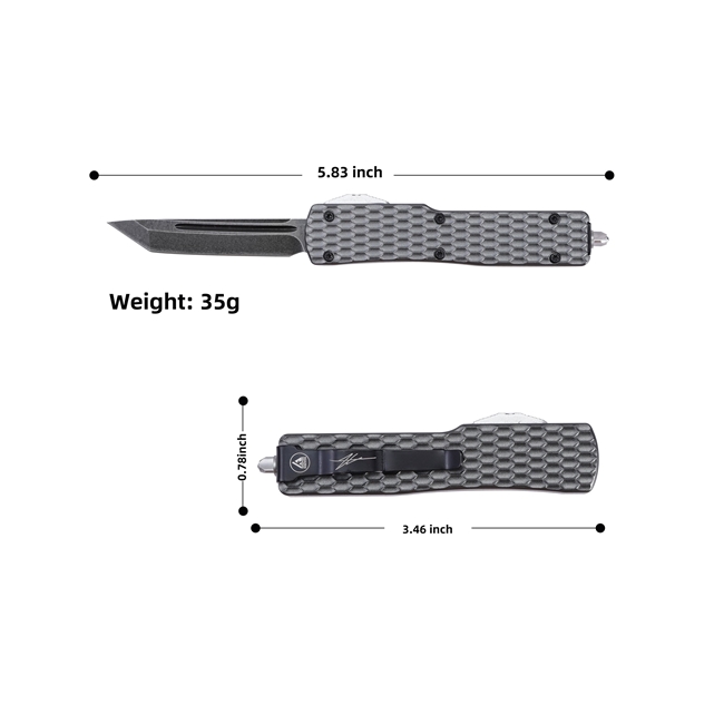 KRATOS TX-HORNET Mini OTF Auto Tanto Blade EDC Pocket Knife