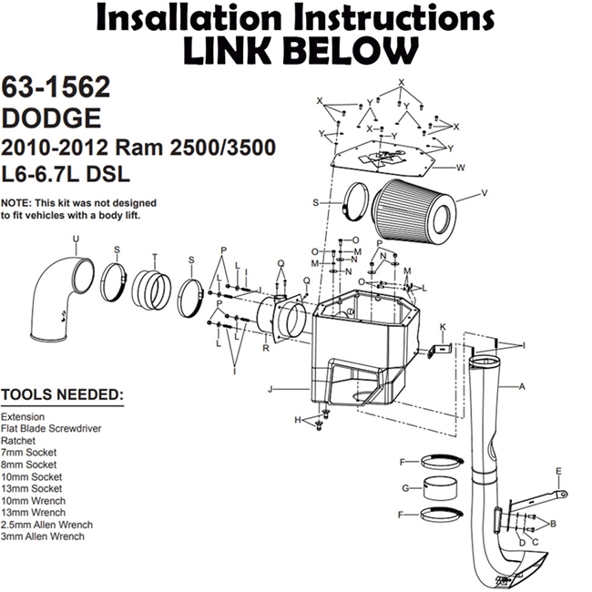 2010-2012 CUMMINS K&N PERFORMANCE AIR INTAKE SYSTEM