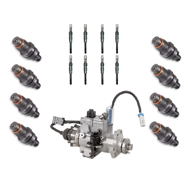 1994-2002 CHEVY/GMC 6.5L FUEL INJECTORS, GLOW PLUGS AND PUMP SET